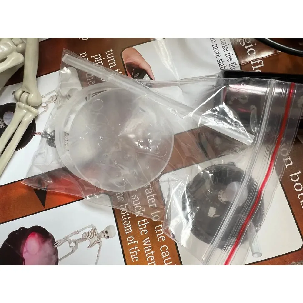 Halloween Floating Potion Bottle Witch Cauldron LED Fogger Smoking Prop Set, New